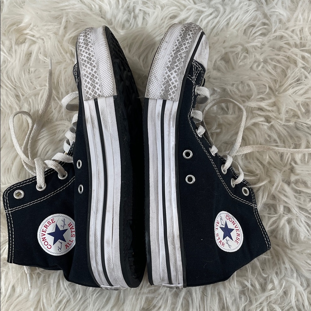 Converse Kids' Chuck Taylor All Star EVA Lift Shoes Black & White Size 5 - Picture 7 of 10